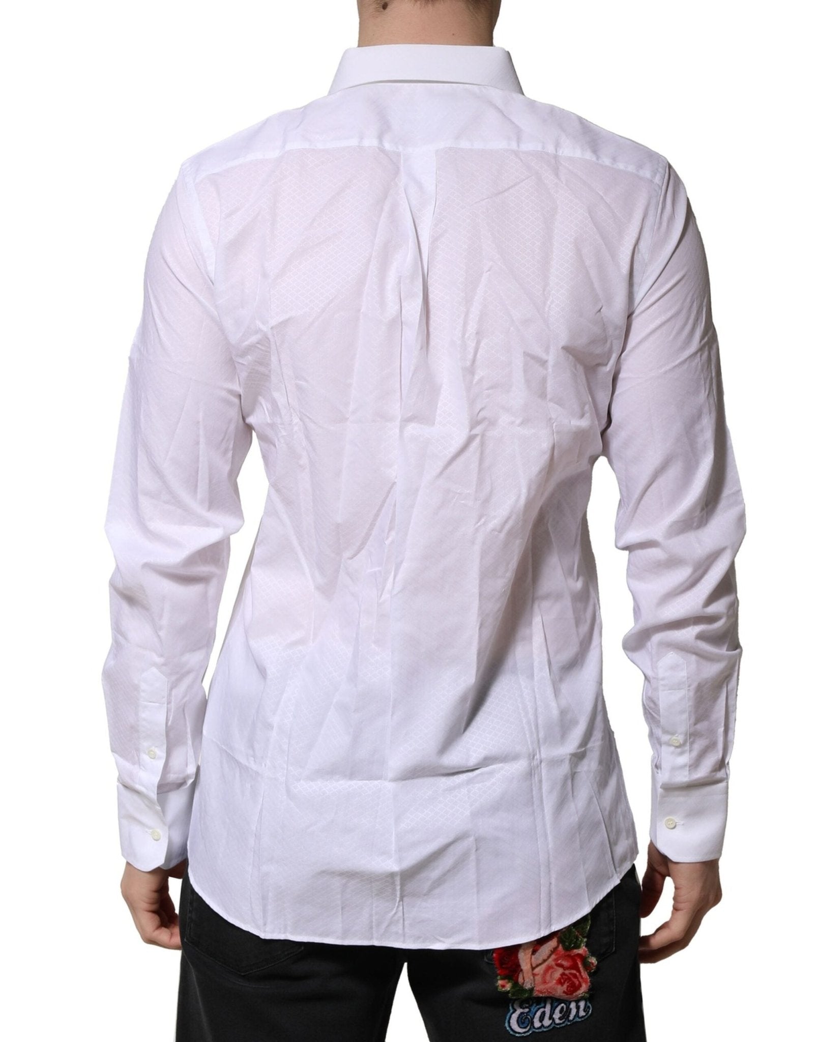 Dolce & Gabbana White MARTINI Cotton Men Dress Formal Shirt - RIMODA