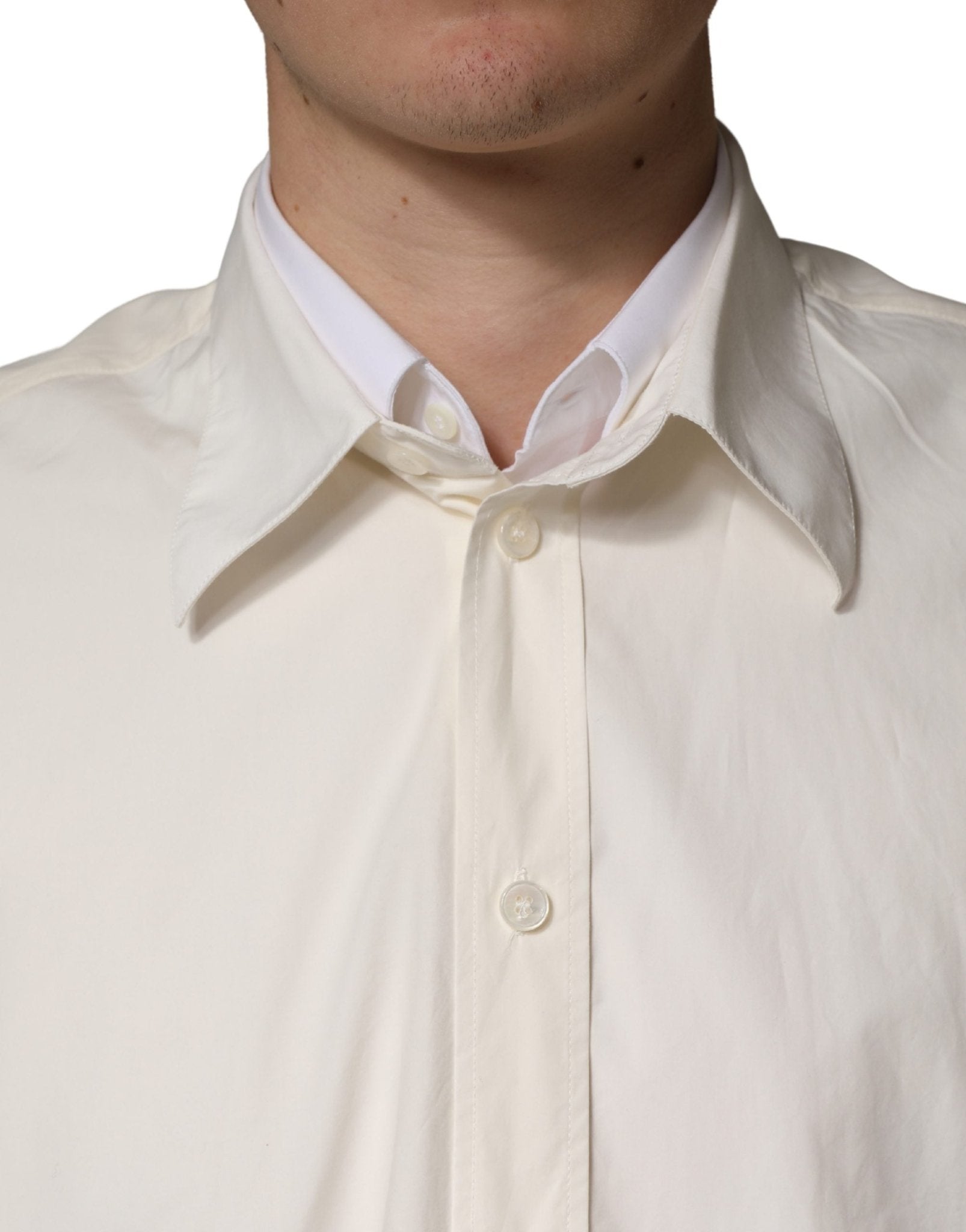 Dolce & Gabbana White MARTINI Cotton Men Dress Formal Shirt - RIMODA