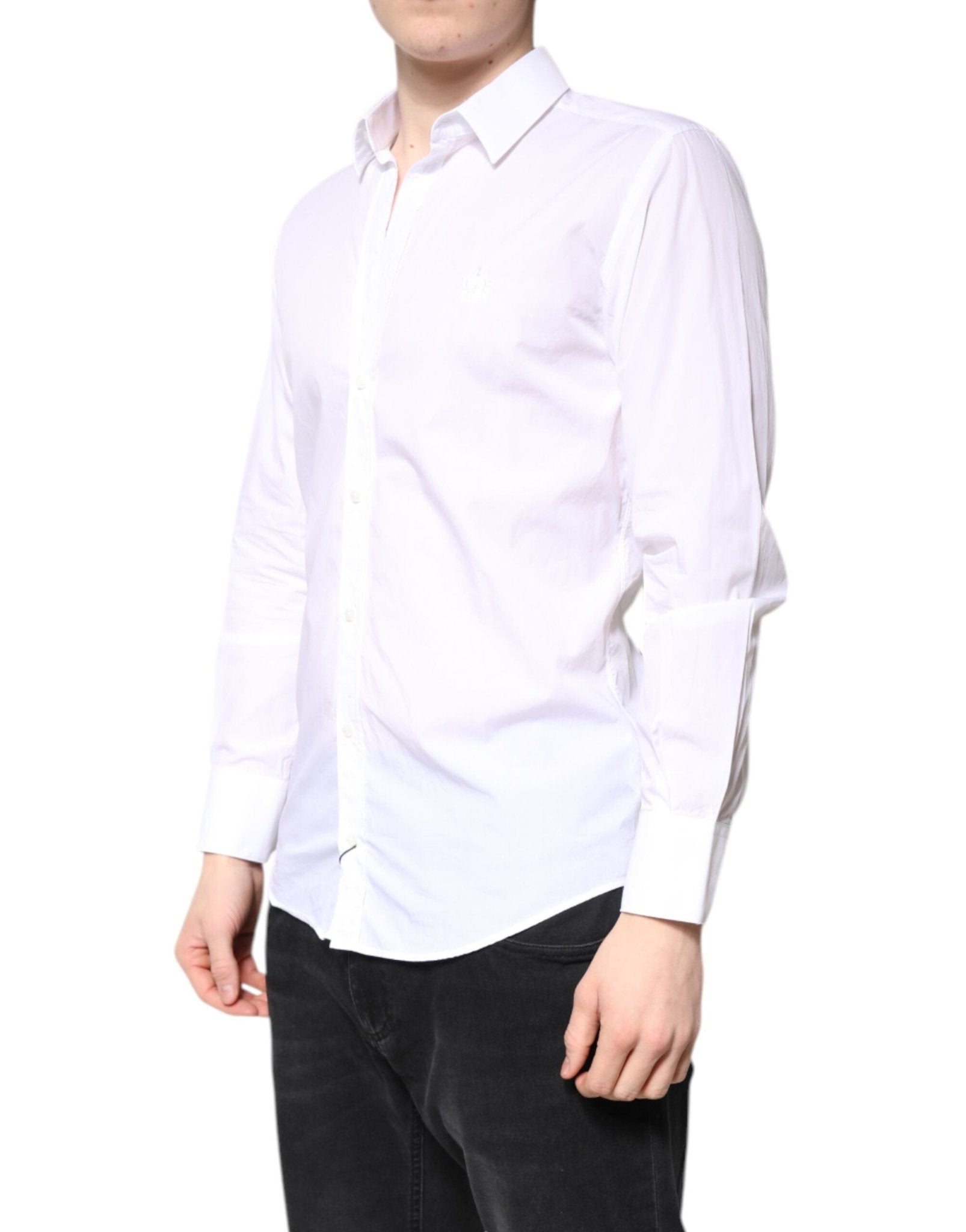 Dolce & Gabbana White MARTINI Cotton Men Formal Dress Shirt - RIMODA
