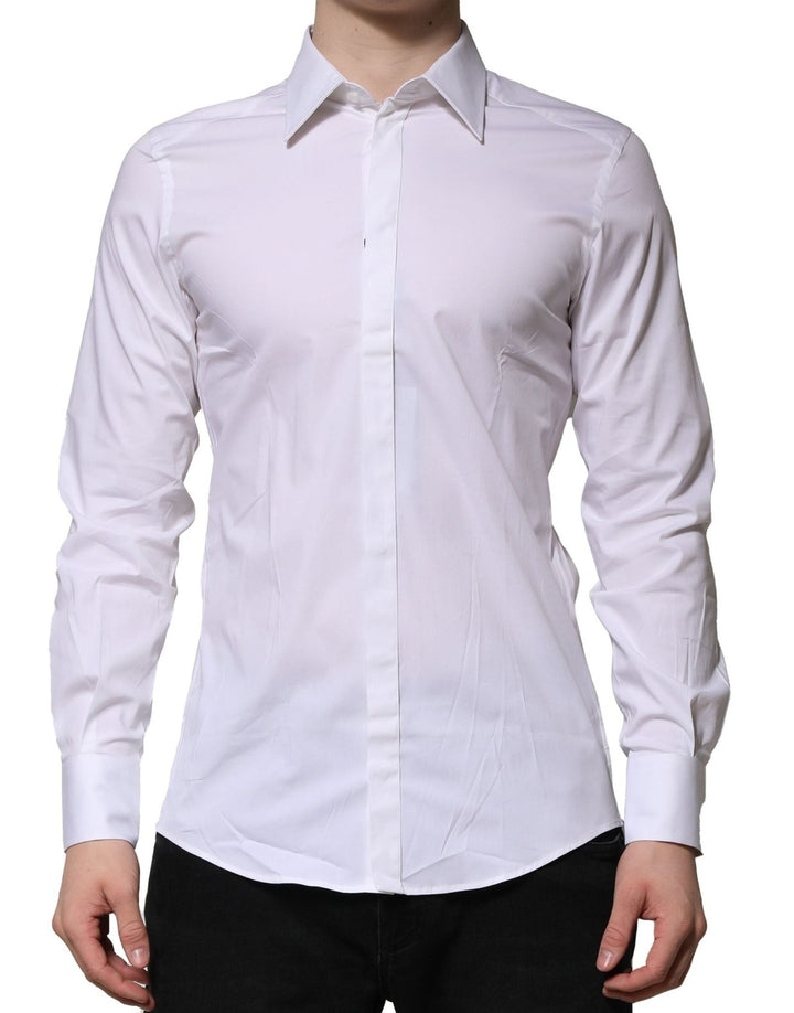 Dolce & Gabbana White MARTINI Long Sleeves Dress Formal Shirt - RIMODA