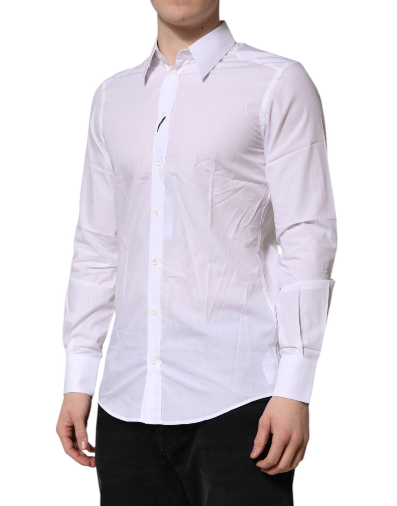 Dolce & Gabbana White MARTINI Long Sleeves Dress Formal Shirt - RIMODA