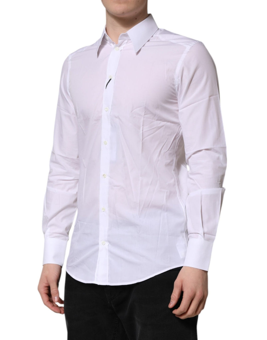 Dolce & Gabbana White MARTINI Long Sleeves Dress Formal Shirt - RIMODA
