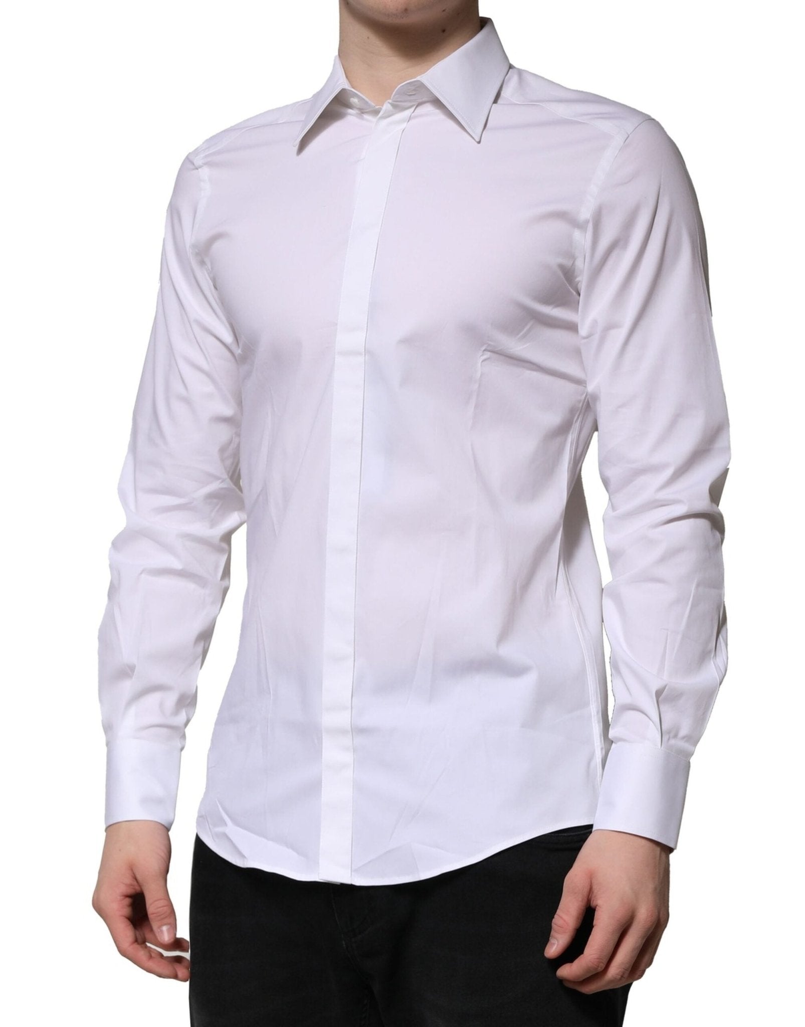 Dolce & Gabbana White MARTINI Long Sleeves Dress Formal Shirt - RIMODA