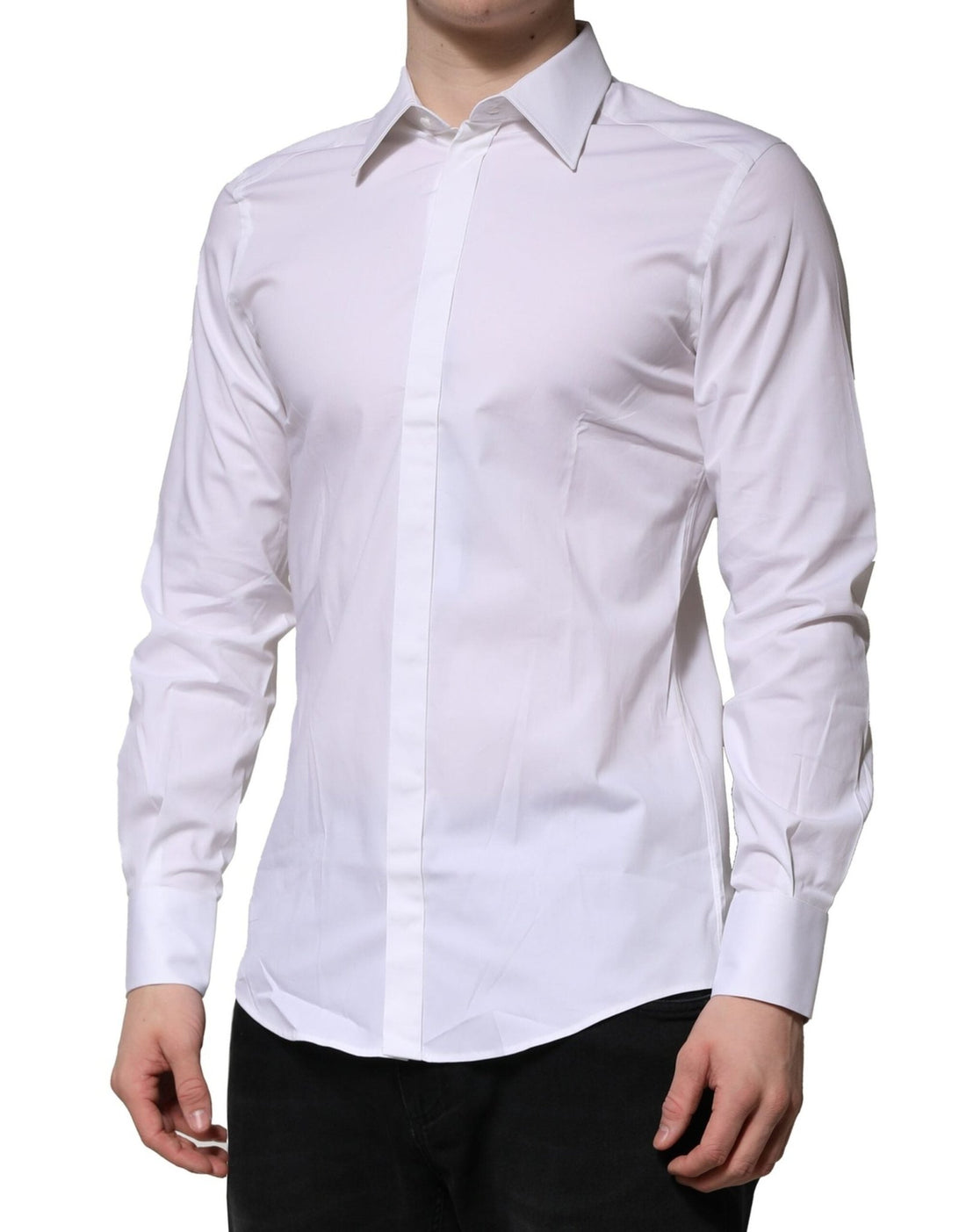 Dolce & Gabbana White MARTINI Long Sleeves Dress Formal Shirt - RIMODA