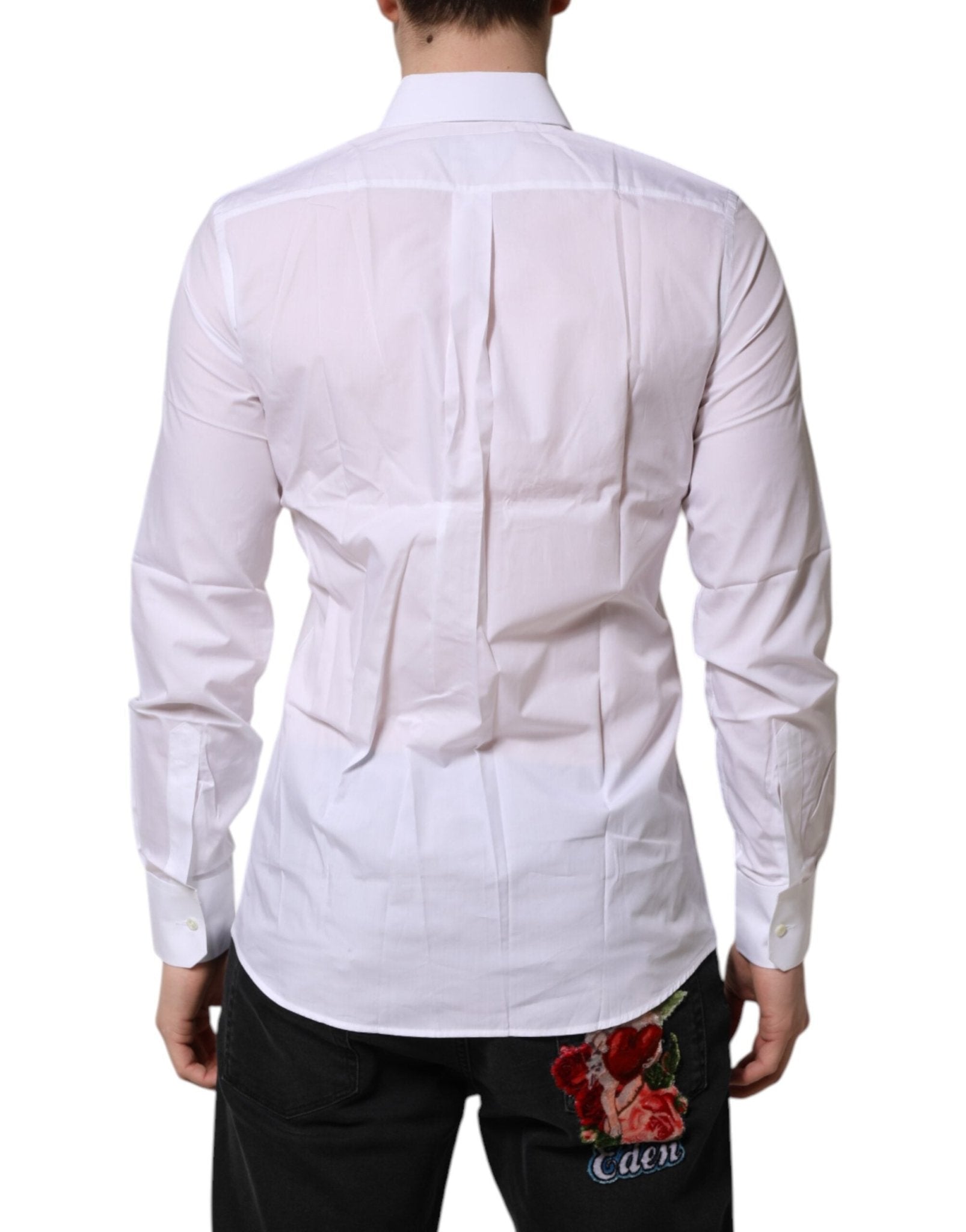Dolce & Gabbana White MARTINI Long Sleeves Dress Formal Shirt - RIMODA