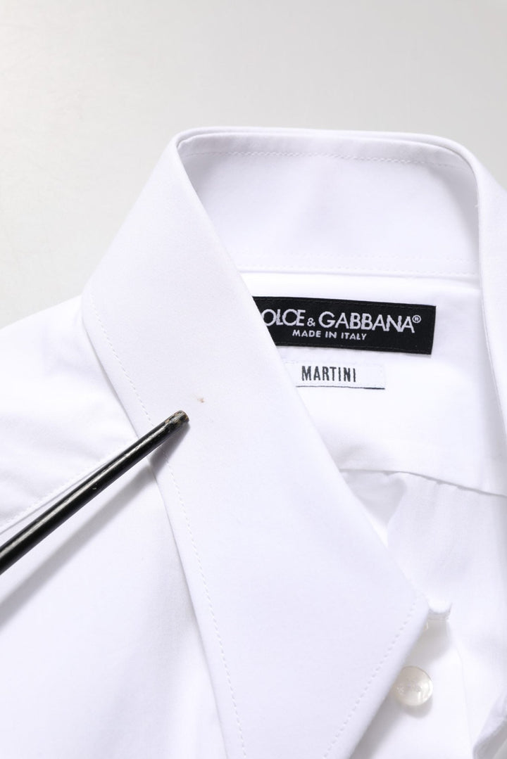 Dolce & Gabbana White MARTINI Long Sleeves Men Dress Shirt - RIMODA