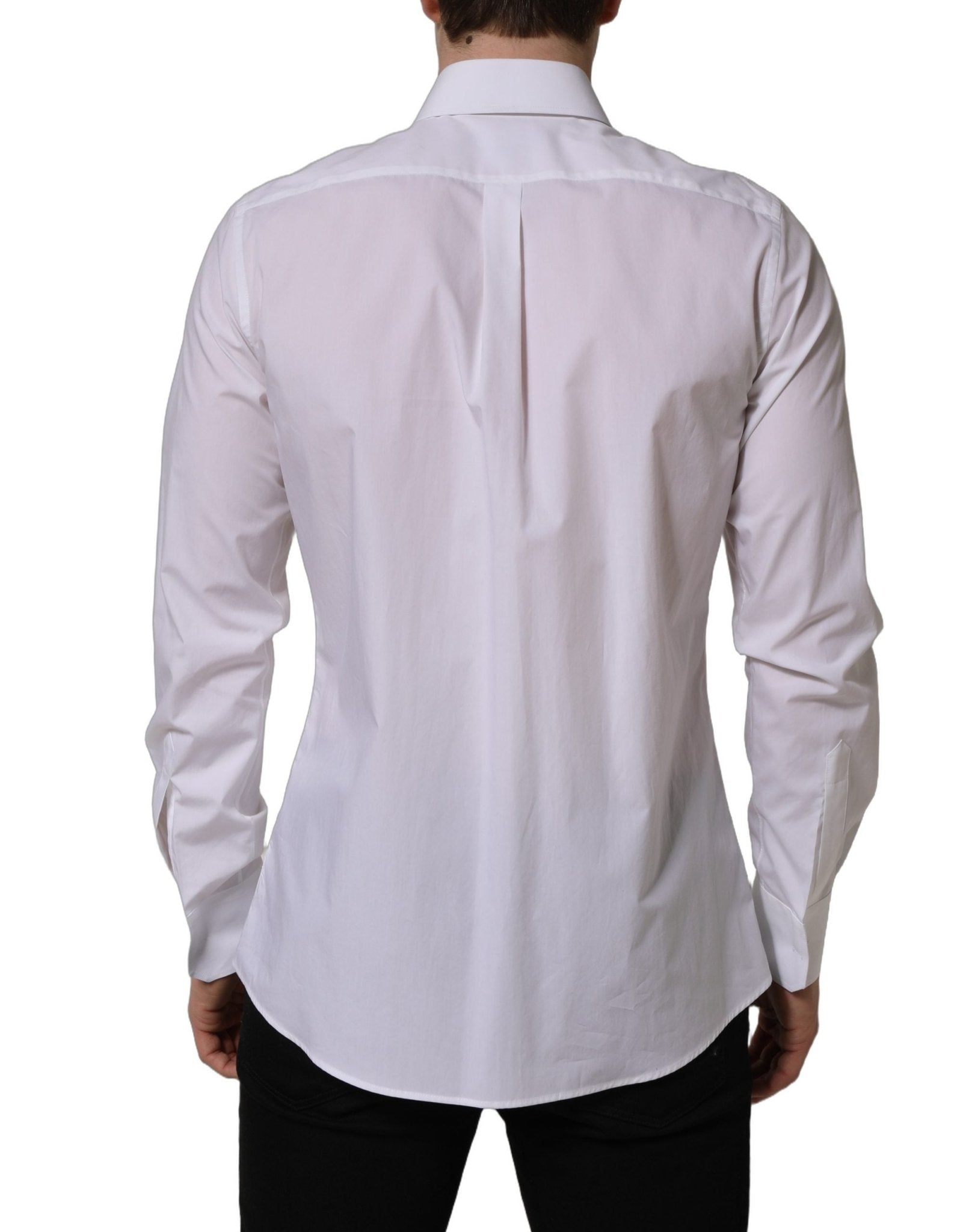 Dolce & Gabbana White MARTINI Long Sleeves Men Dress Shirt - RIMODA