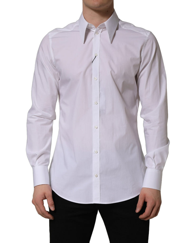 Dolce & Gabbana White MARTINI Long Sleeves Men Dress Shirt - RIMODA
