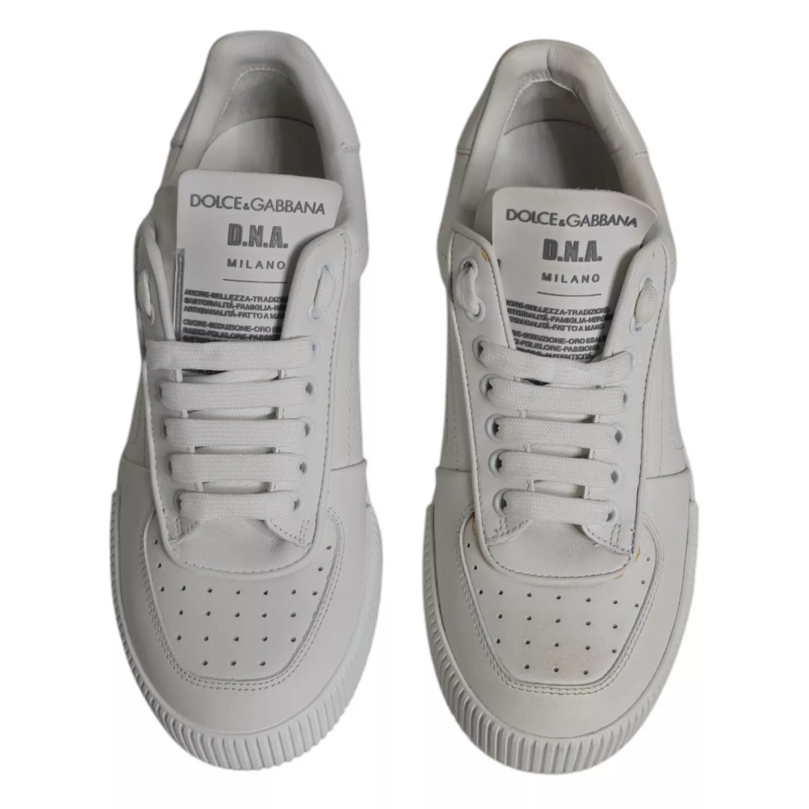 Dolce & Gabbana White Miami Leather Low Top Sneakers Shoes - RIMODA