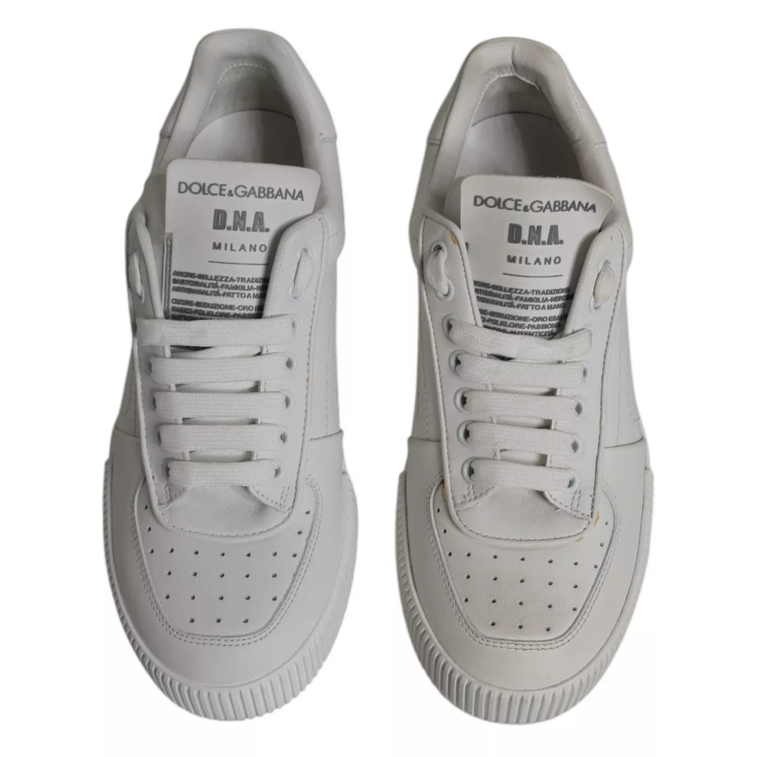 Dolce & Gabbana White Miami Leather Low Top Sneakers Shoes - RIMODA