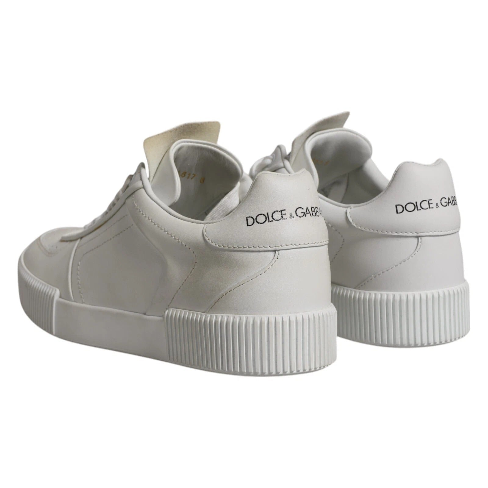 Dolce & Gabbana White Miami Leather Low Top Sneakers Shoes - RIMODA