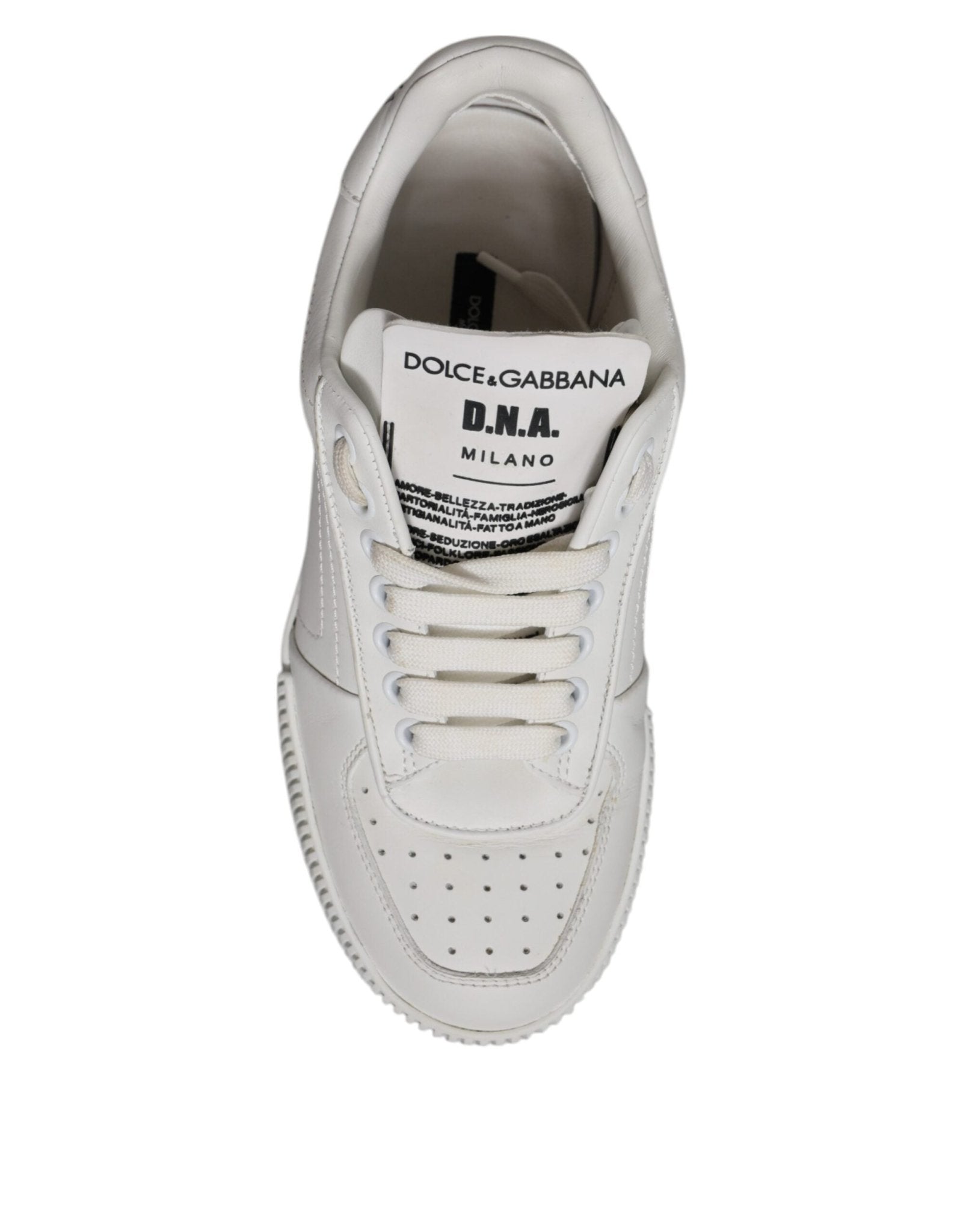 Dolce & Gabbana White Miami Leather Low Top Sneakers Shoes - RIMODA
