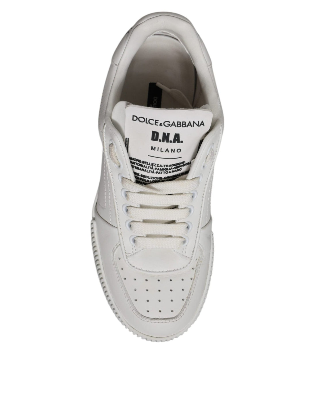 Dolce & Gabbana White Miami Leather Low Top Sneakers Shoes - RIMODA