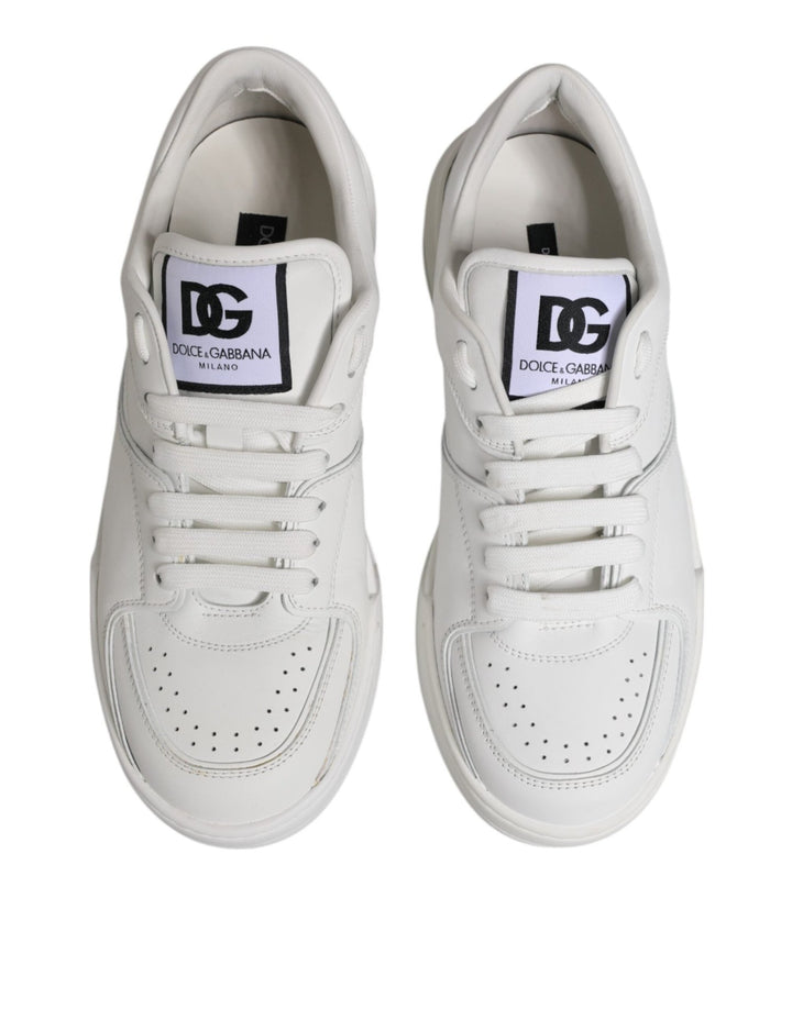 Dolce & Gabbana White Miami Leather Low Top Sneakers Shoes - RIMODA