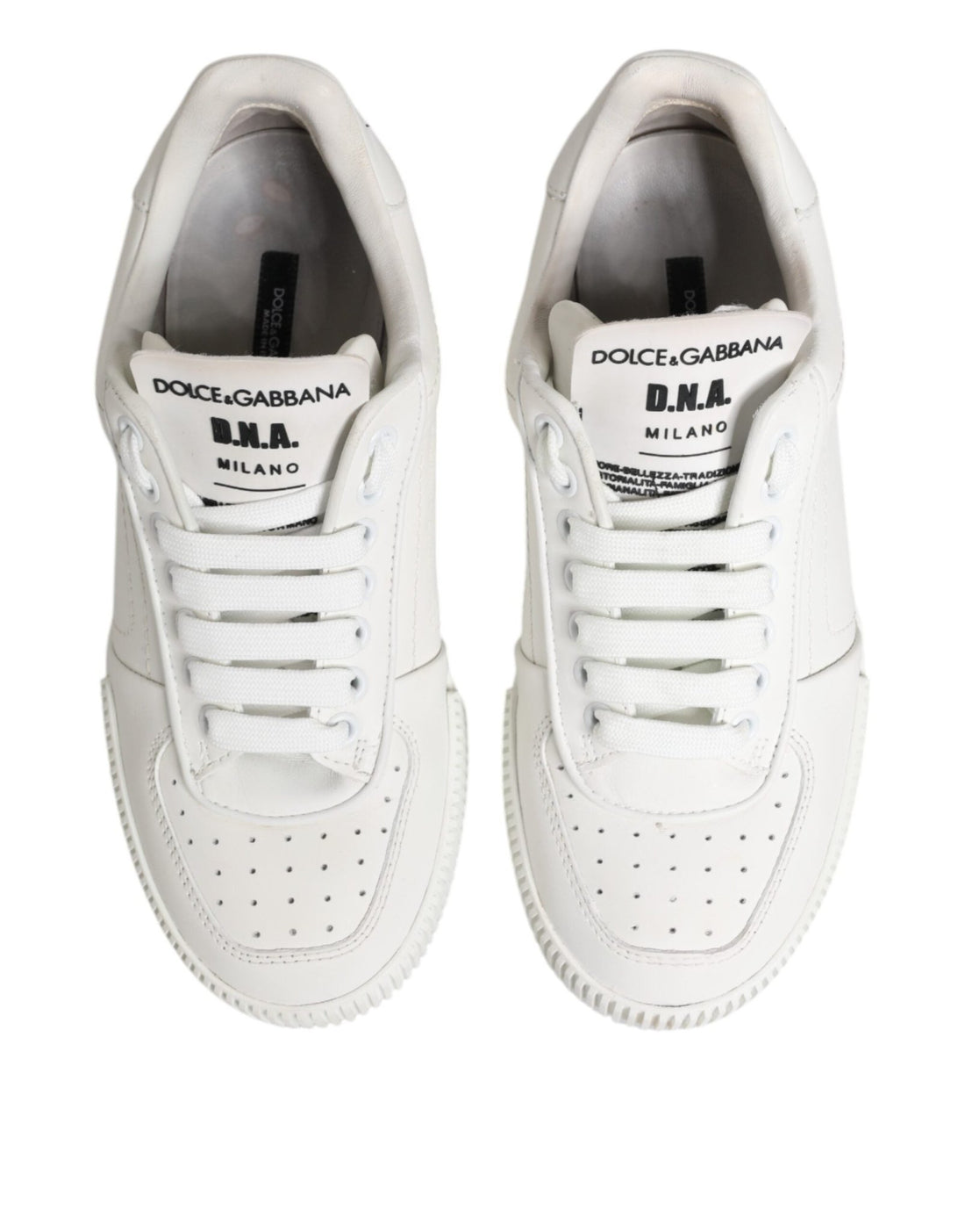 Dolce & Gabbana White Miami Leather Low Top Sneakers Shoes - RIMODA