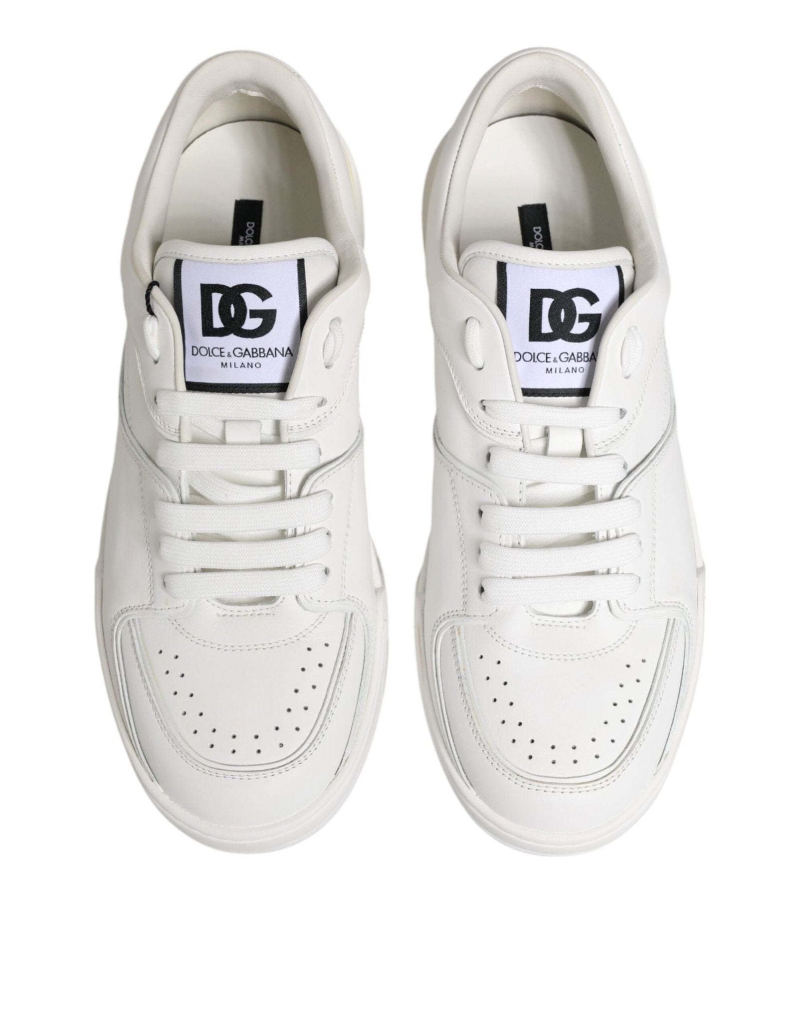 Dolce & Gabbana White Miami Leather Low Top Sneakers Shoes - RIMODA