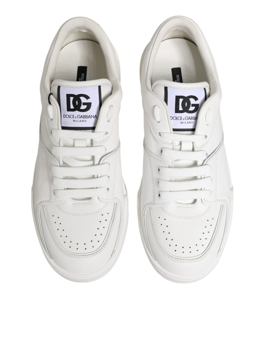 Dolce & Gabbana White Miami Leather Low Top Sneakers Shoes - RIMODA
