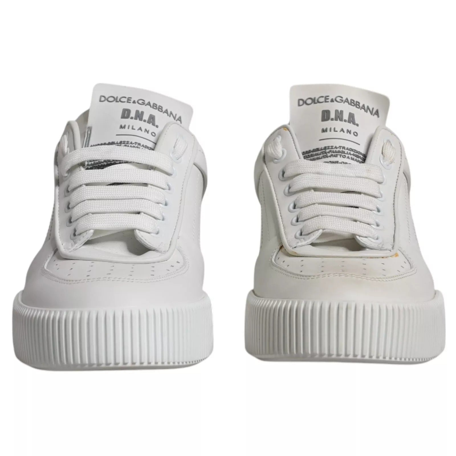 Dolce & Gabbana White Miami Leather Low Top Sneakers Shoes - RIMODA