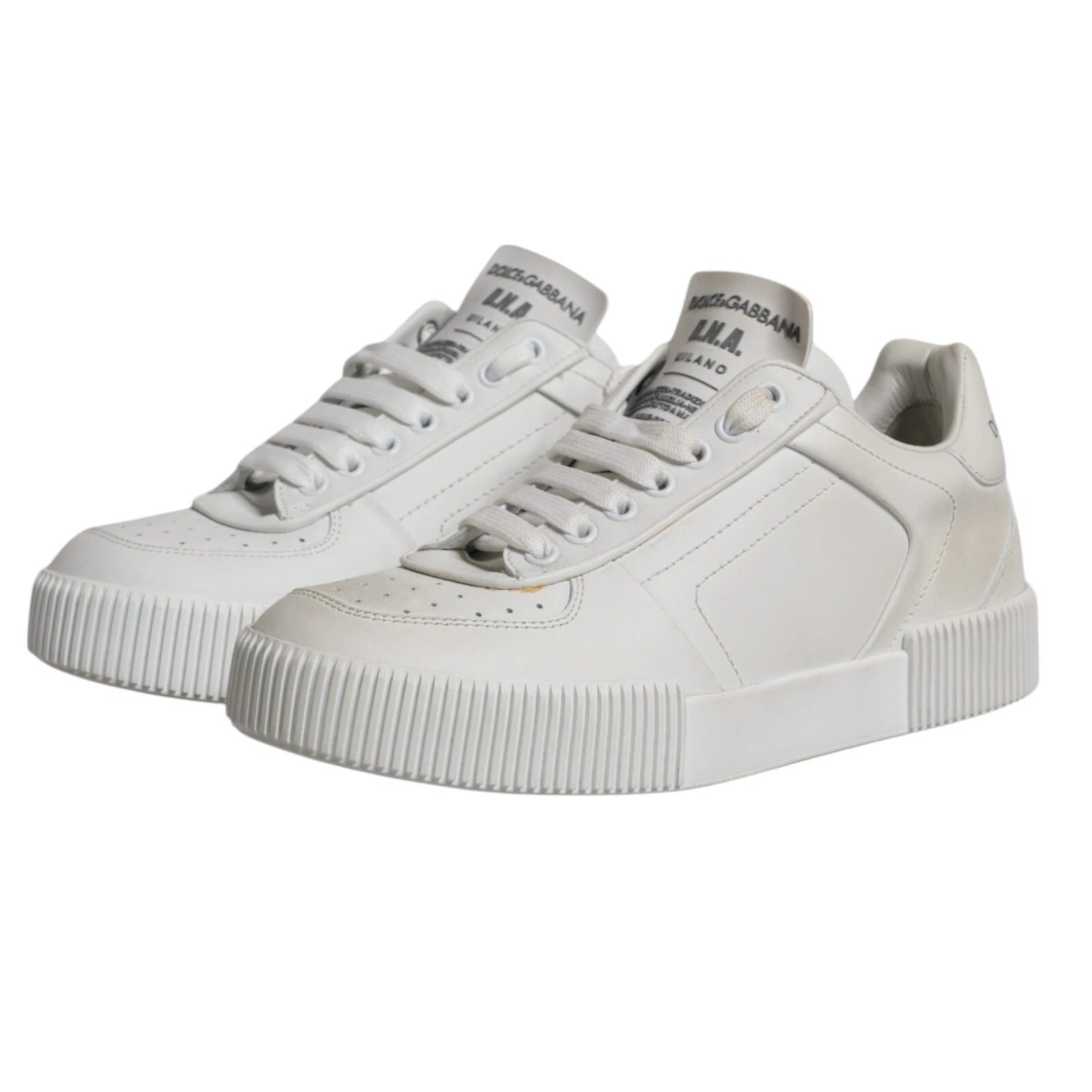 Dolce & Gabbana White Miami Leather Low Top Sneakers Shoes - RIMODA