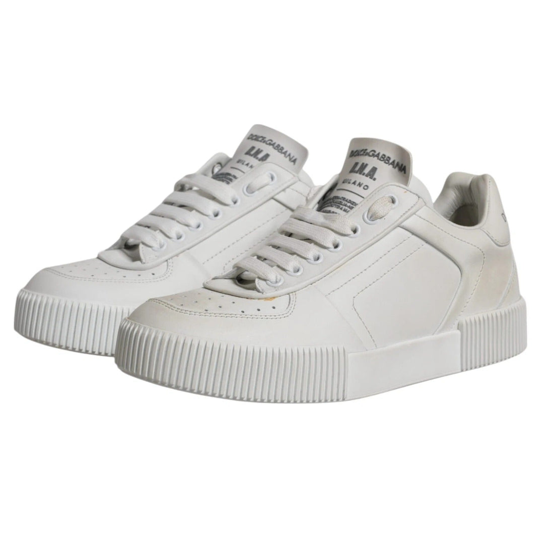 Dolce & Gabbana White Miami Leather Low Top Sneakers Shoes - RIMODA