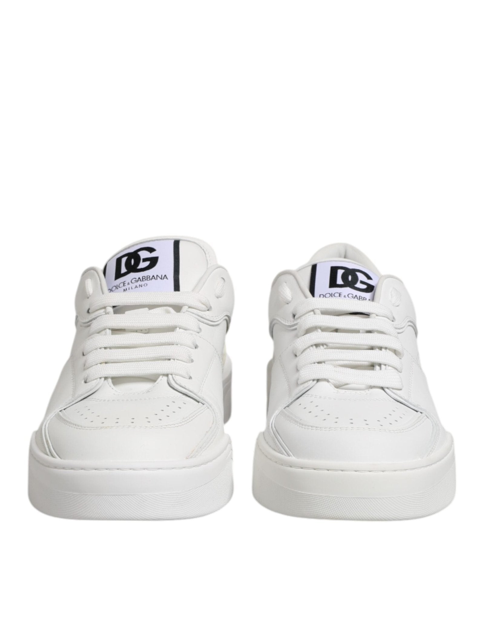 Dolce & Gabbana White Miami Leather Low Top Sneakers Shoes - RIMODA