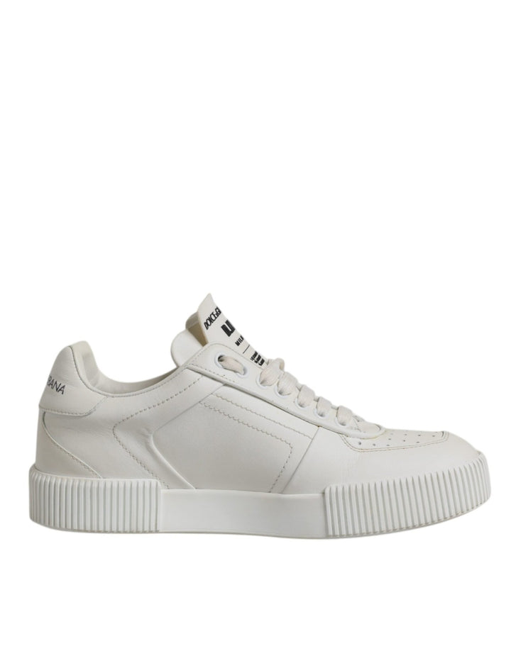 Dolce & Gabbana White Miami Leather Low Top Sneakers Shoes - RIMODA
