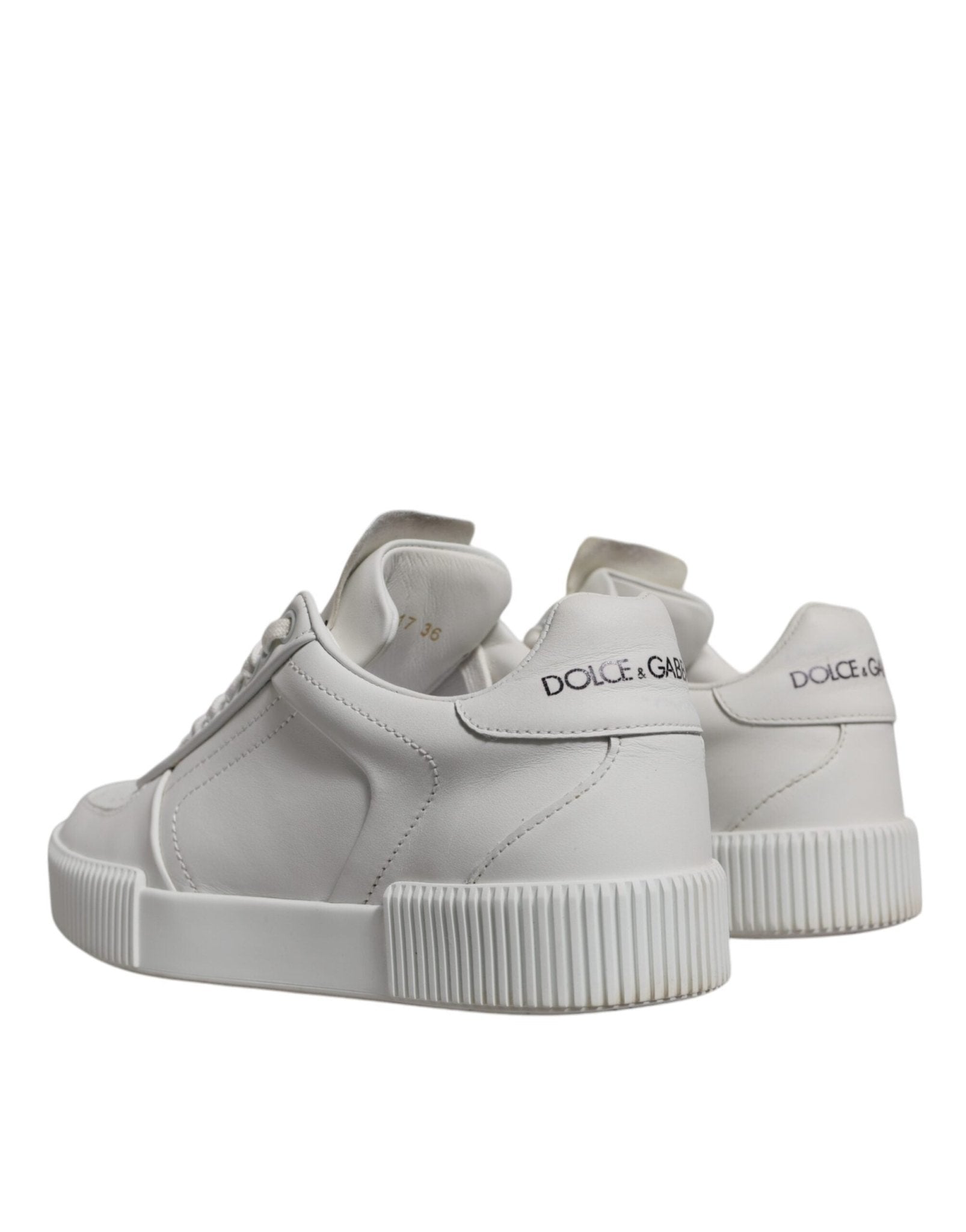 Dolce & Gabbana White Miami Leather Low Top Sneakers Shoes - RIMODA