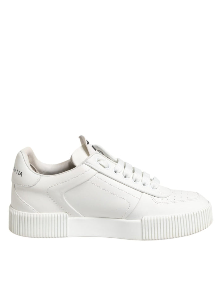 Dolce & Gabbana White Miami Leather Low Top Sneakers Shoes - RIMODA