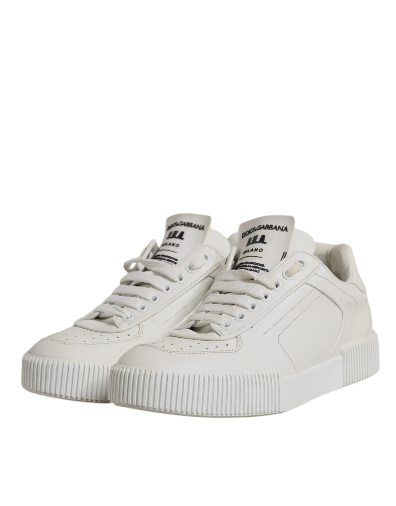Dolce & Gabbana White Miami Leather Low Top Sneakers Shoes - RIMODA