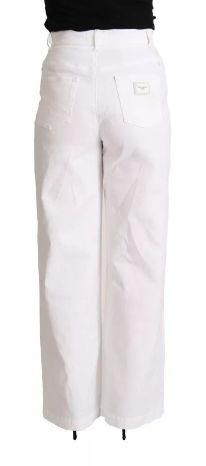 Dolce & Gabbana White MONICA Boot Cut Cotton Denim Jeans - RIMODA