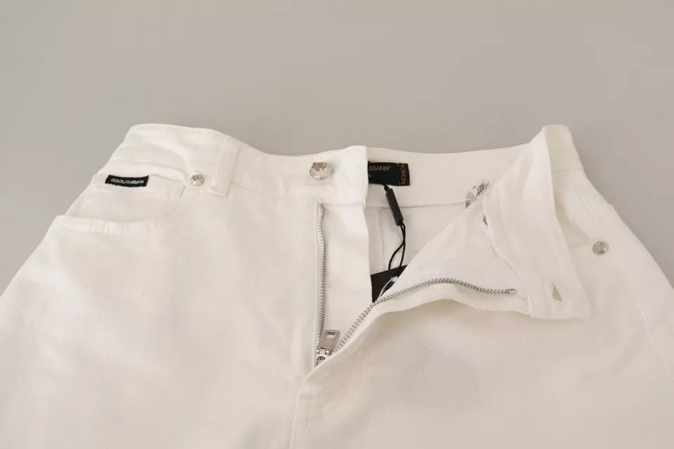 Dolce & Gabbana White MONICA Boot Cut Cotton Denim Jeans - RIMODA