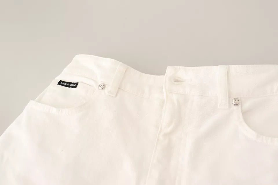 Dolce & Gabbana White MONICA Boot Cut Cotton Denim Jeans - RIMODA