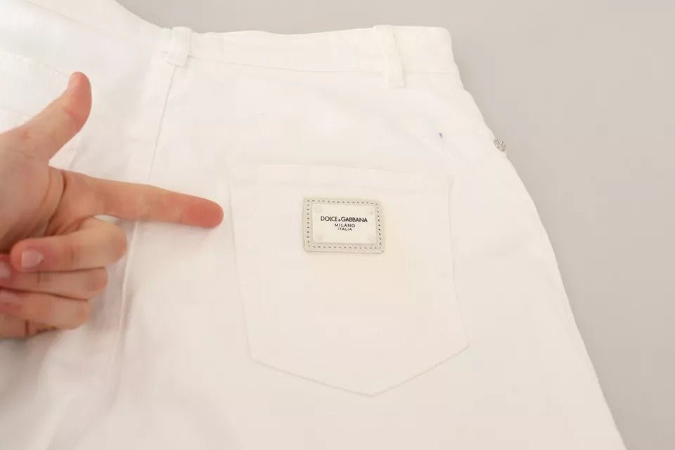 Dolce & Gabbana White MONICA Boot Cut Cotton Denim Jeans - RIMODA