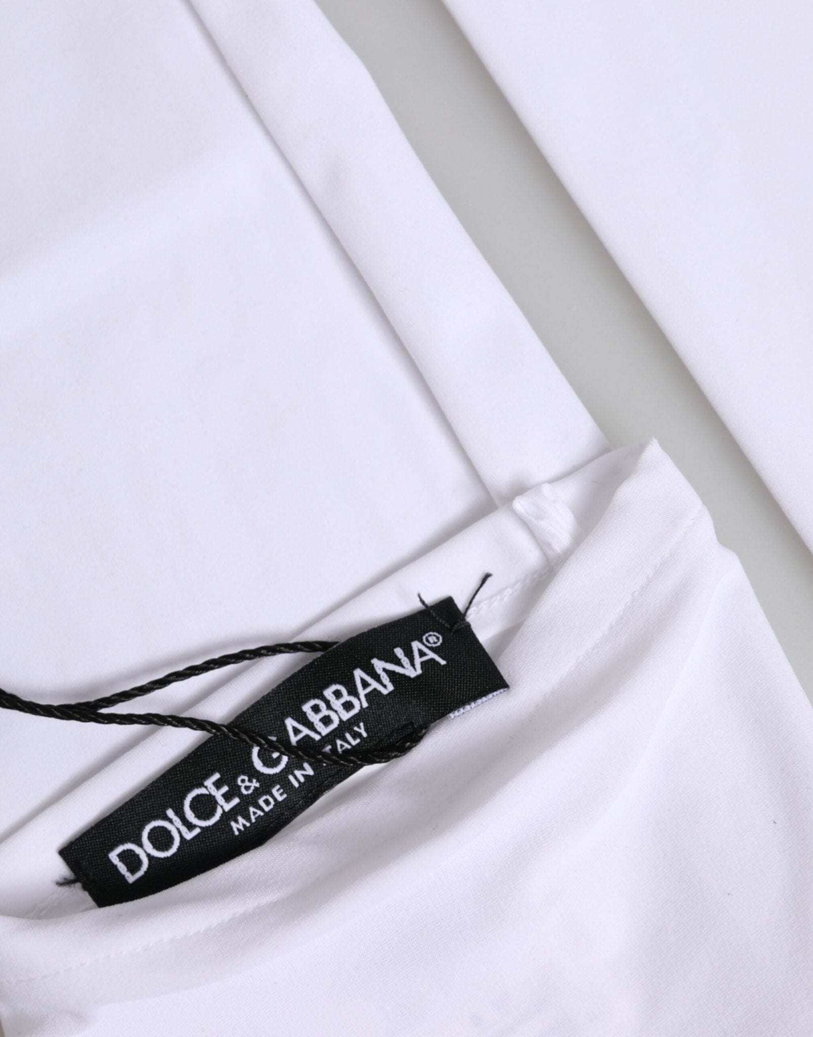 Dolce & Gabbana White Nylon Fingerless Elbow Length Mitten Gloves - RIMODA