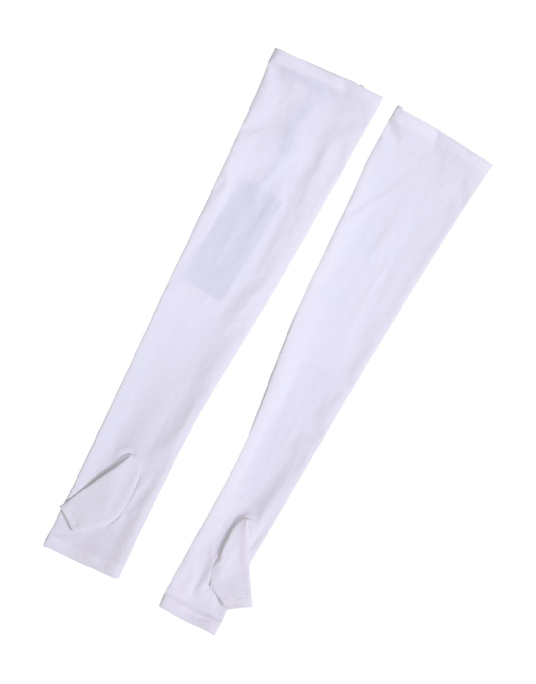 Dolce & Gabbana White Nylon Fingerless Elbow Length Mitten Gloves - RIMODA