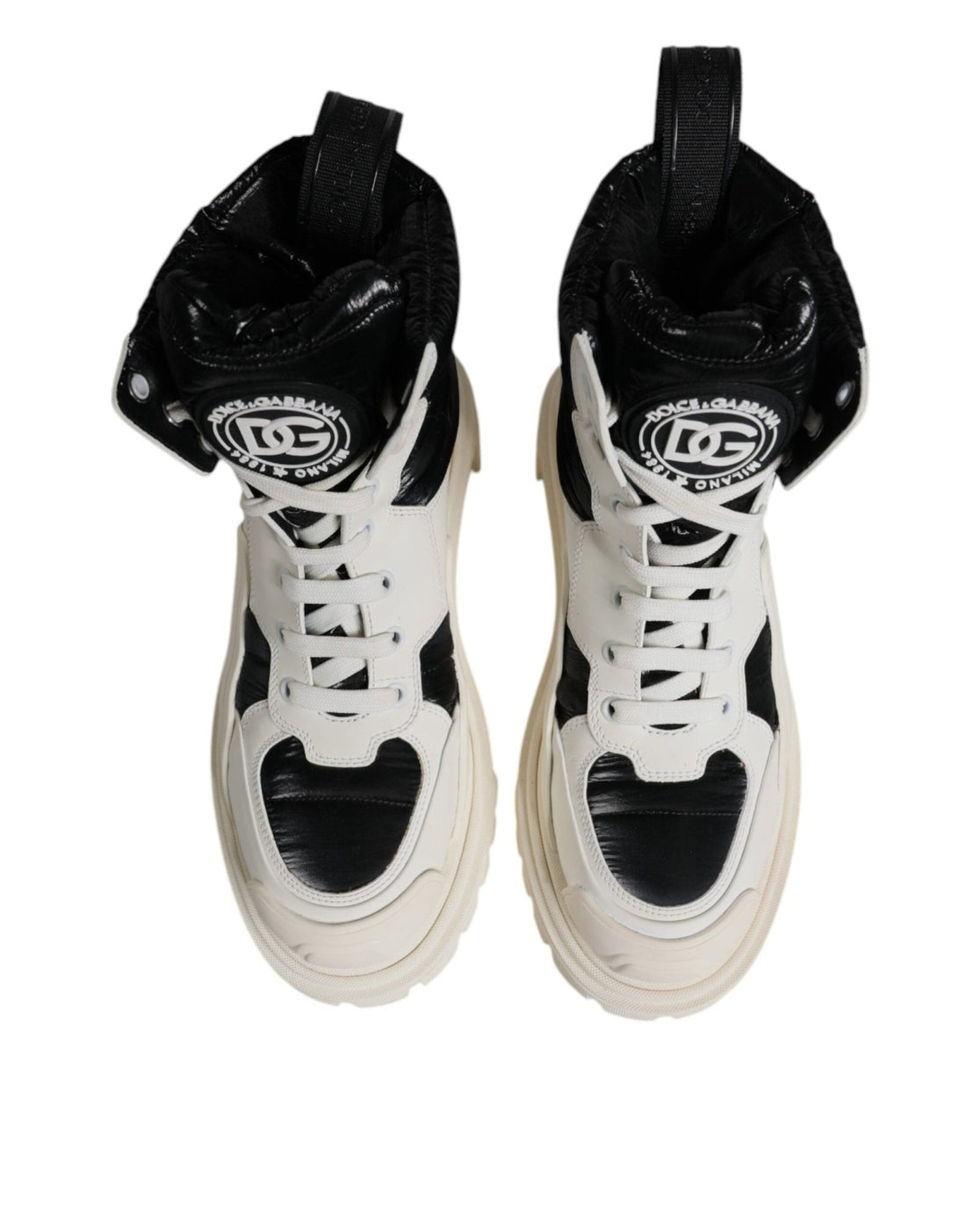 Dolce & Gabbana White Padded Mid Calf Lace Up Boots Shoes - RIMODA