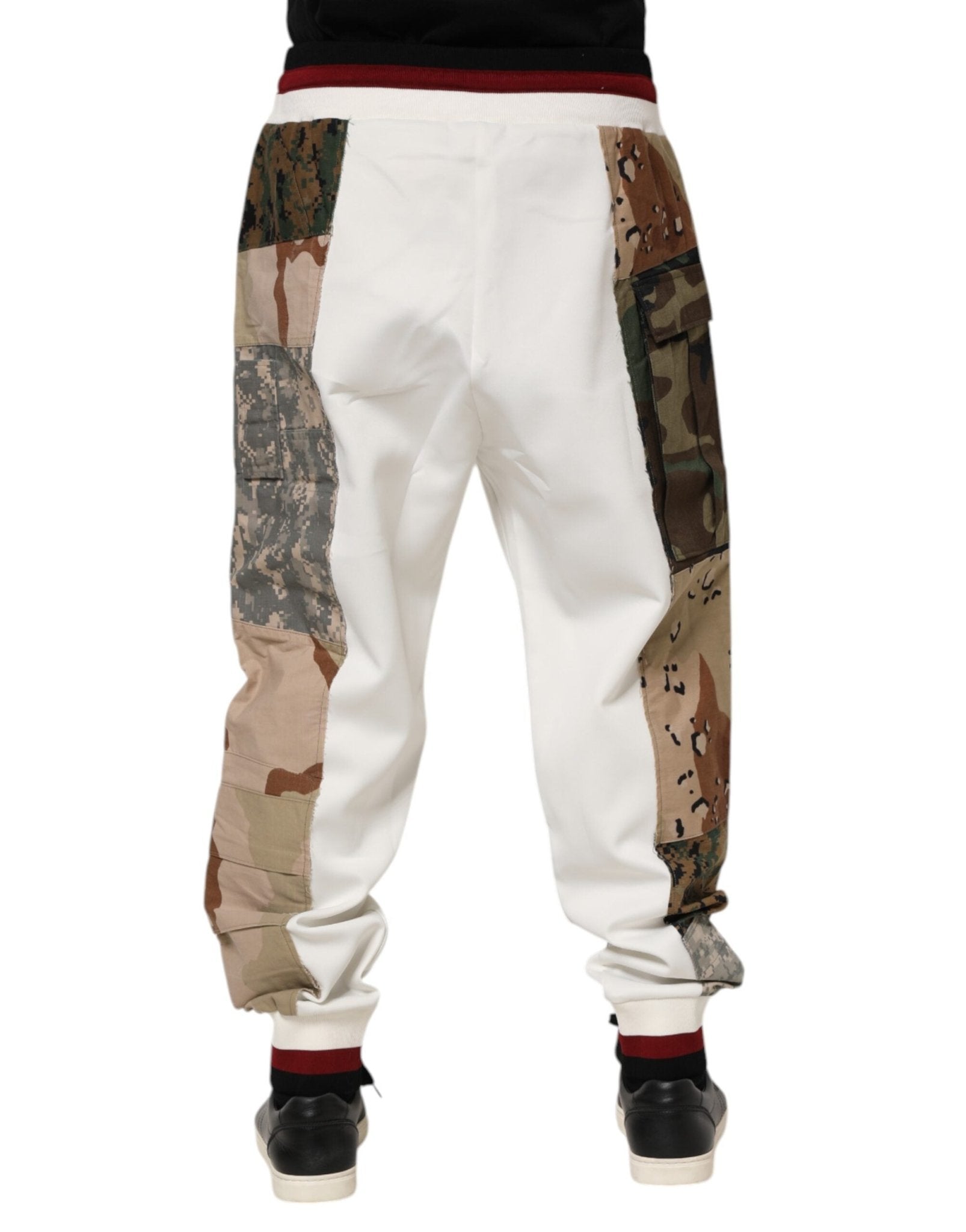 Dolce & Gabbana White Patchwork Mens Jogger Pants - RIMODA