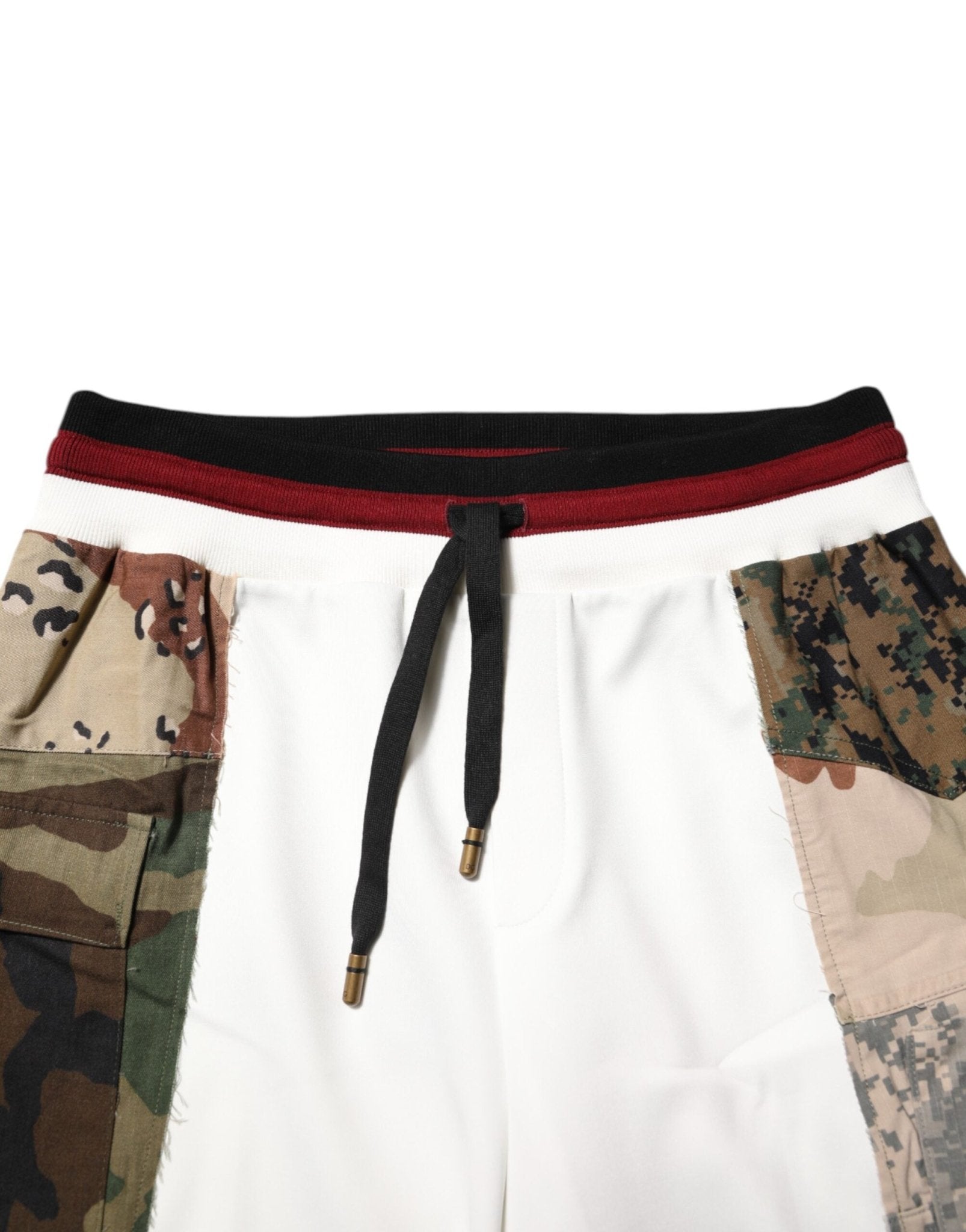 Dolce & Gabbana White Patchwork Mens Jogger Pants - RIMODA