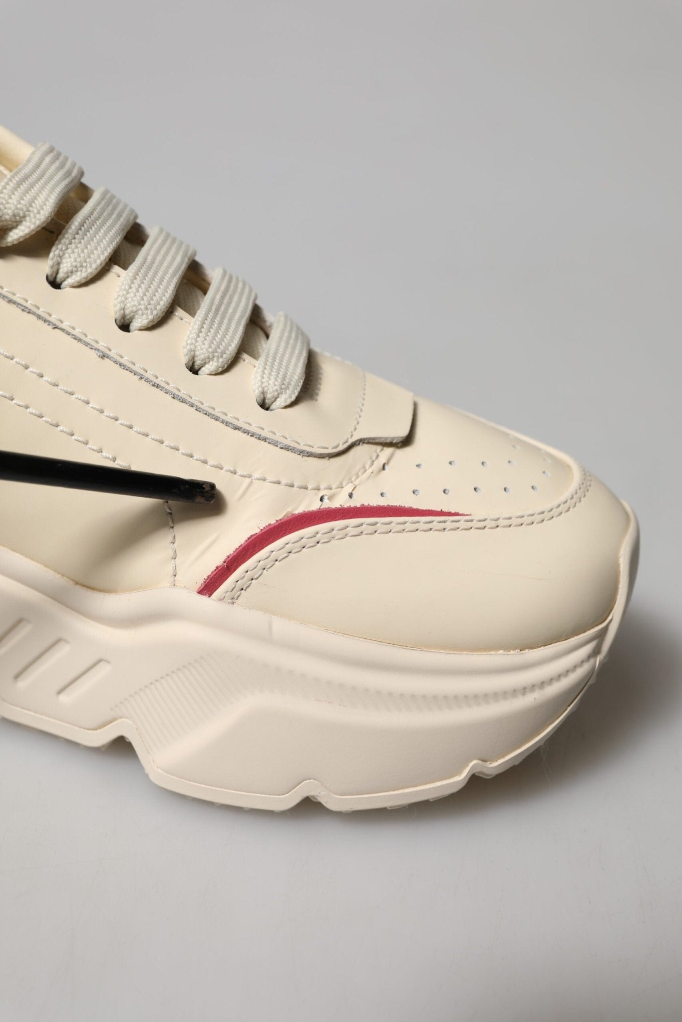 Dolce & Gabbana White Pink Leather Daymaster Sneakers Shoes - RIMODA