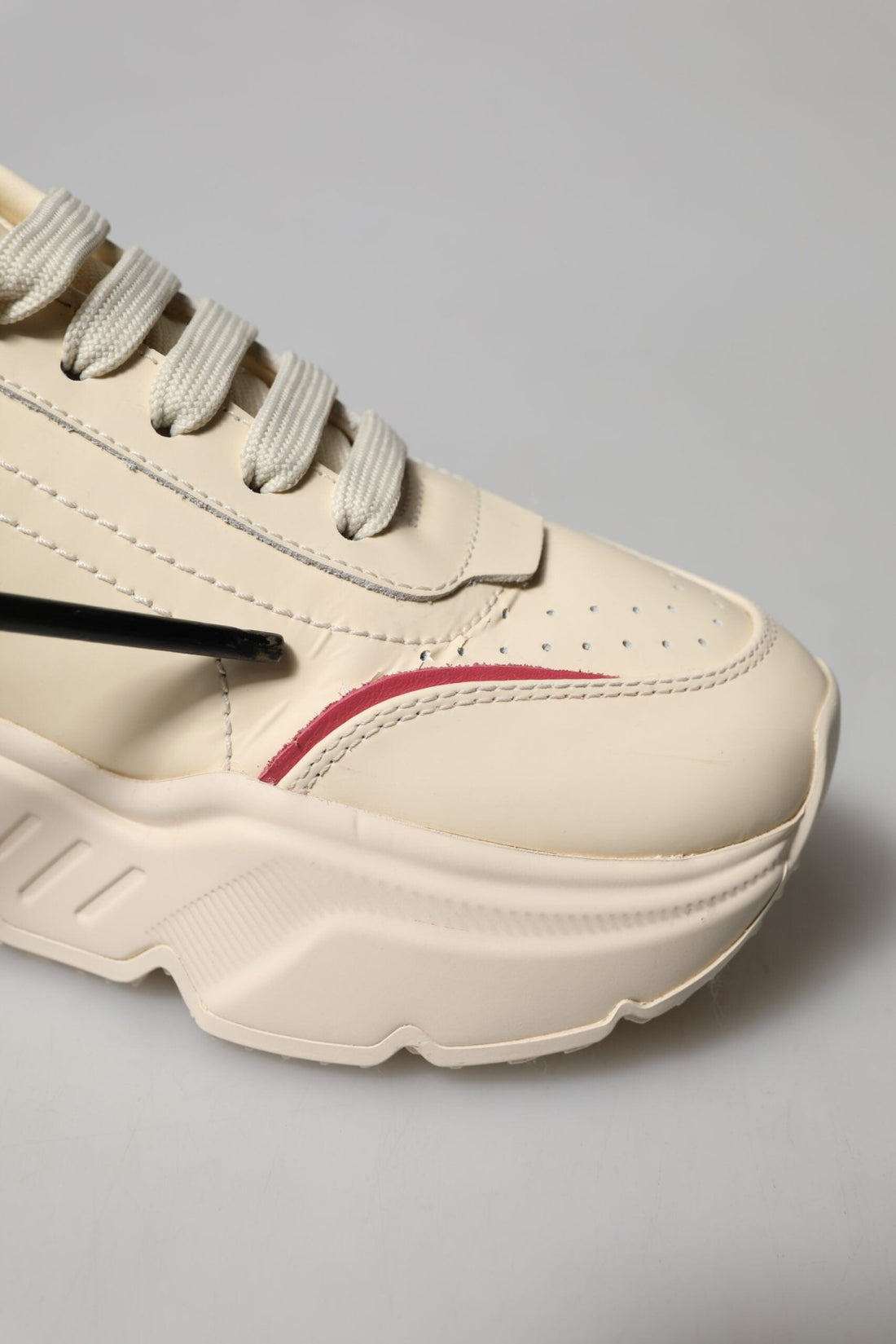Dolce & Gabbana White Pink Leather Daymaster Sneakers Shoes - RIMODA