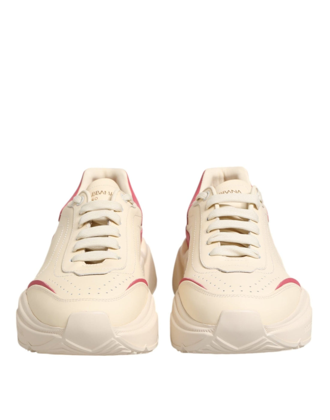 Dolce & Gabbana White Pink Leather Daymaster Sneakers Shoes - RIMODA