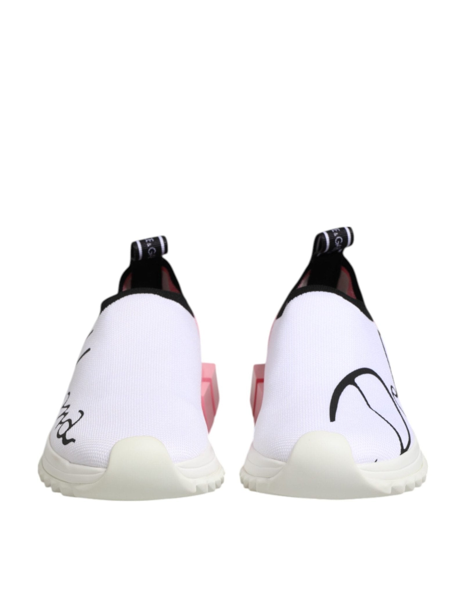 Dolce & Gabbana White Pink Low Top Sorrento Sneakers Shoes - RIMODA