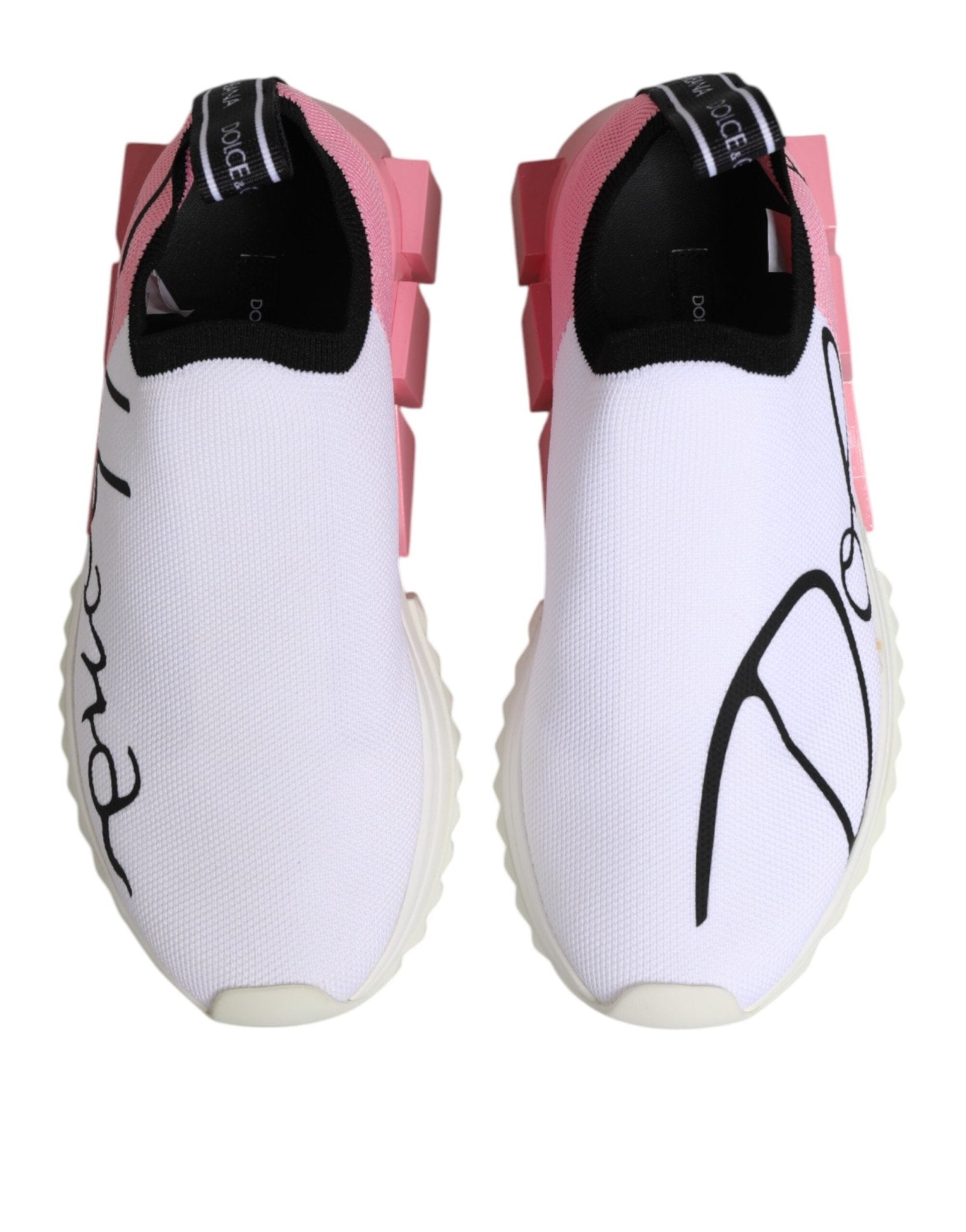 Dolce & Gabbana White Pink Low Top Sorrento Sneakers Shoes - RIMODA