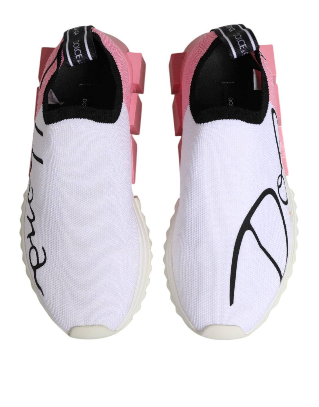 Dolce & Gabbana White Pink Low Top Sorrento Sneakers Shoes - RIMODA