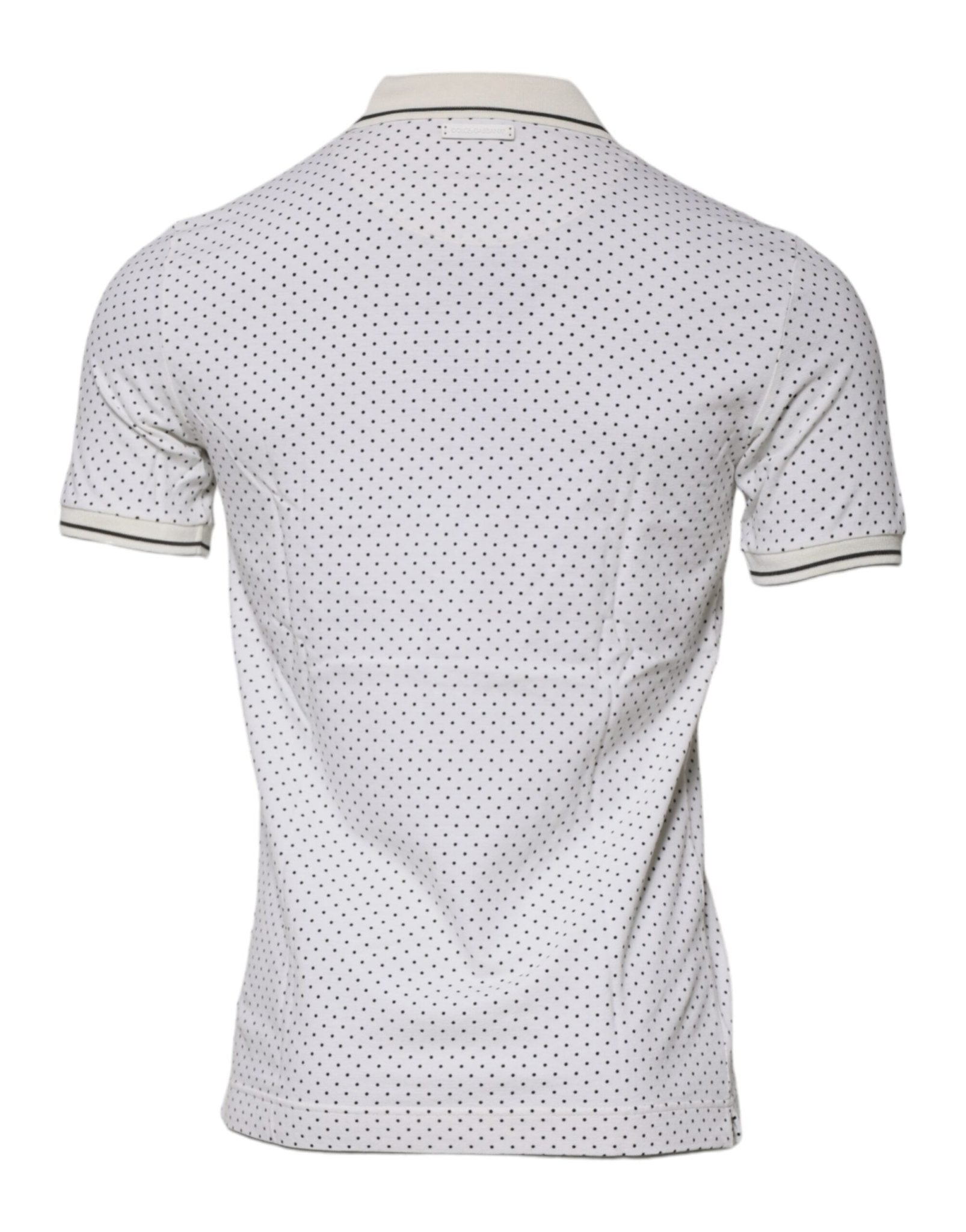 Dolce & Gabbana White Polka Dot Cotton Collared Polo T-shirt - RIMODA