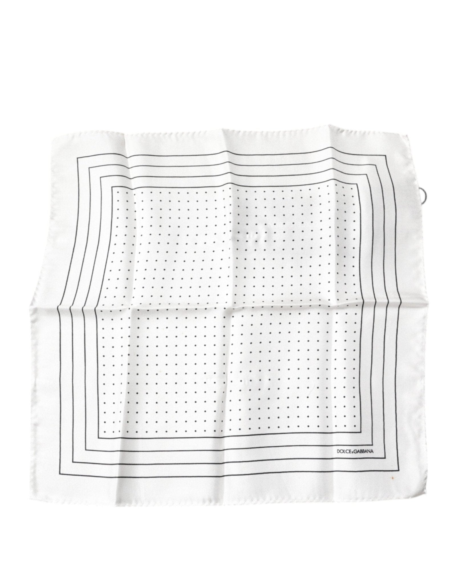Dolce & Gabbana White Polka Dots Square Handkerchief Scarf - RIMODA