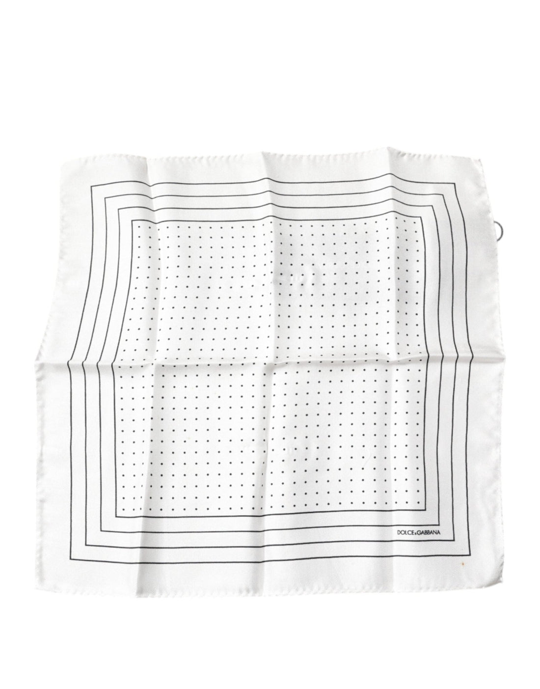 Dolce & Gabbana White Polka Dots Square Handkerchief Scarf - RIMODA