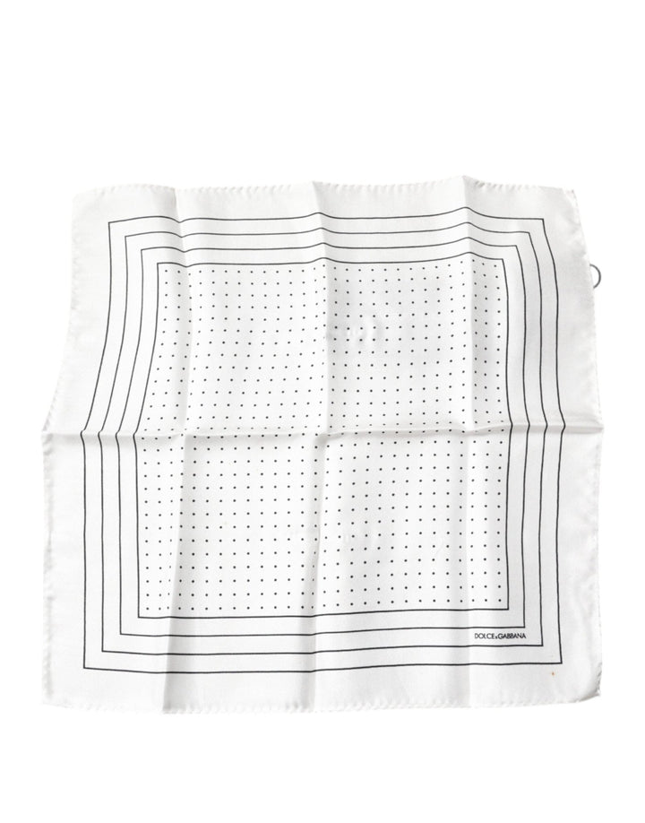 Dolce & Gabbana White Polka Dots Square Handkerchief Scarf - RIMODA