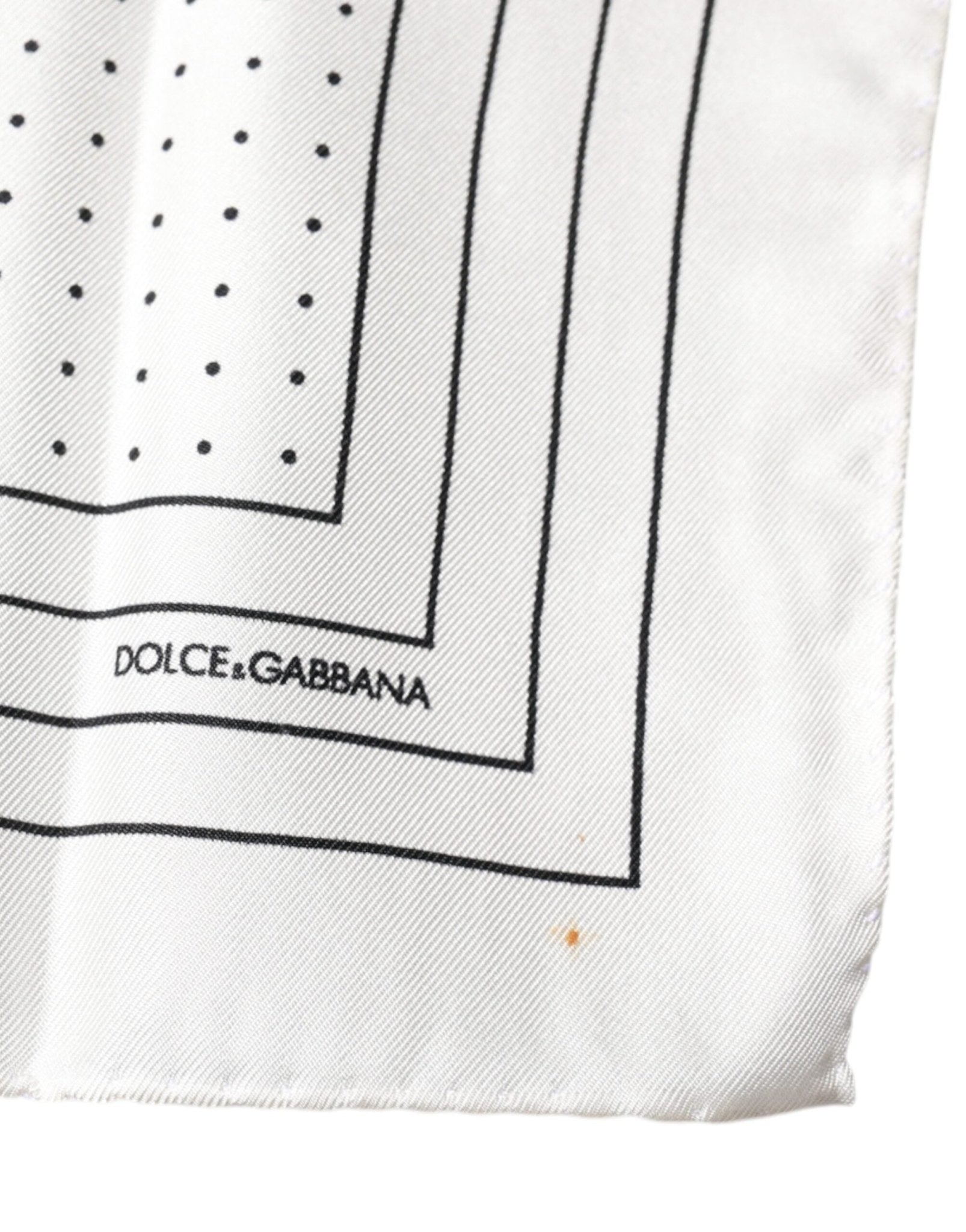 Dolce & Gabbana White Polka Dots Square Handkerchief Scarf - RIMODA