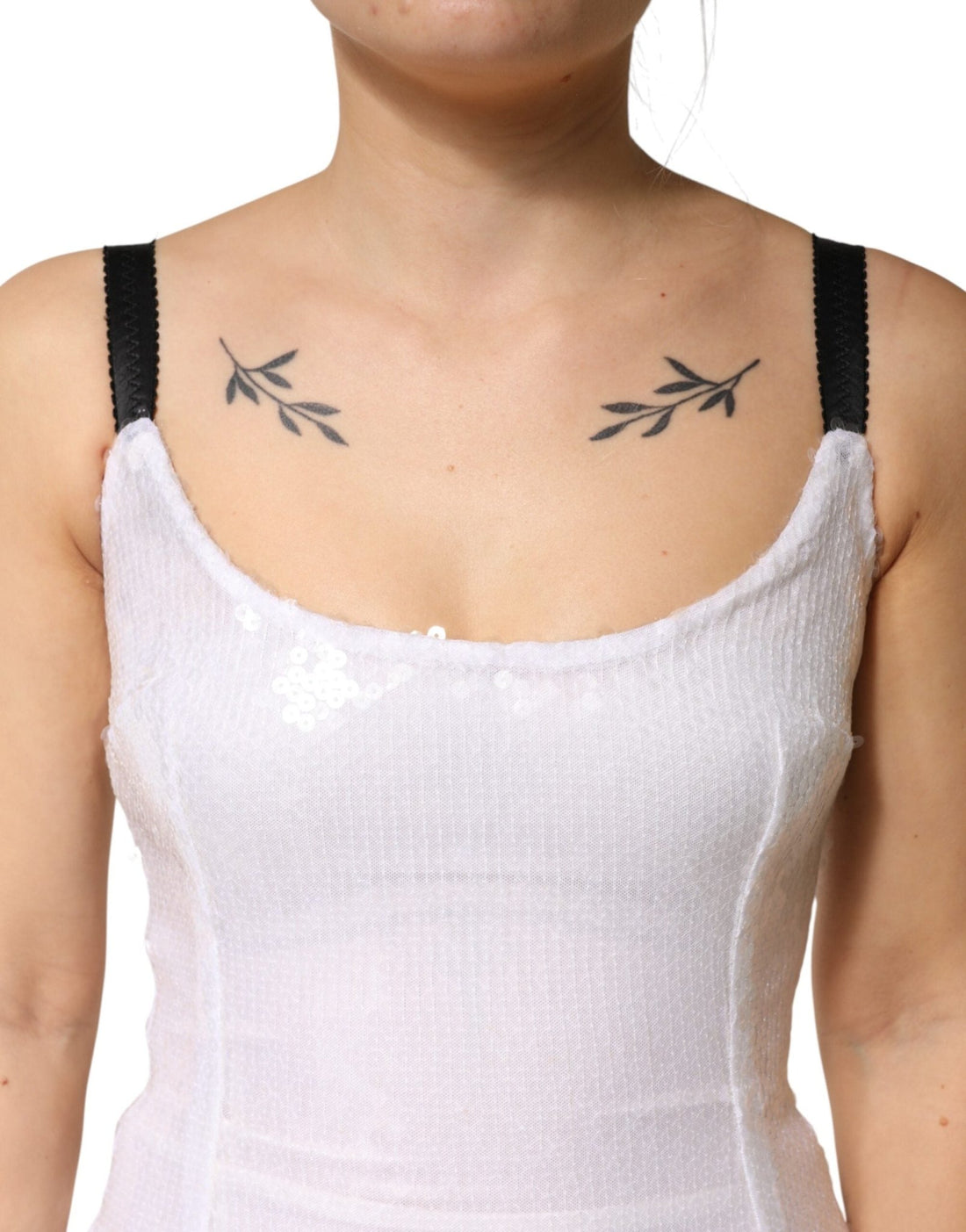 Dolce & Gabbana White Polyester Sleeveless Sheath Dress - RIMODA